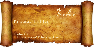 Krauss Lilla névjegykártya
